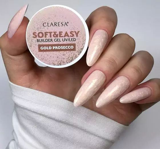 CLARESA SOFT & EASY BUILDER GEL UV/LED GOLD PROSECCO 45G