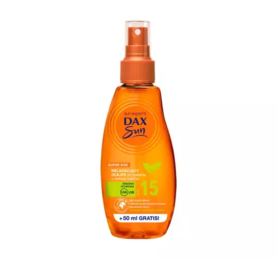 DAX SUN RELAXING SUN CARE OIL WITH MATCHA TEA SPF 15 200ML