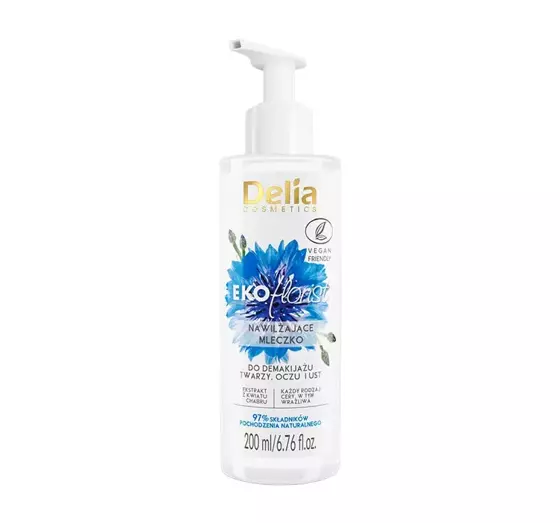 DELIA EKOFLORIST MOISTURIZING MILK FOR FACE EYE AND LIP MAKE-UP REMOVAL 200ML