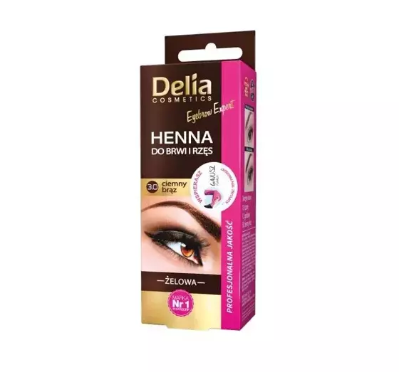 DELIA GEL HENNA FOR EYEBROWS AND EYELASHES DARK BROWN 3.0