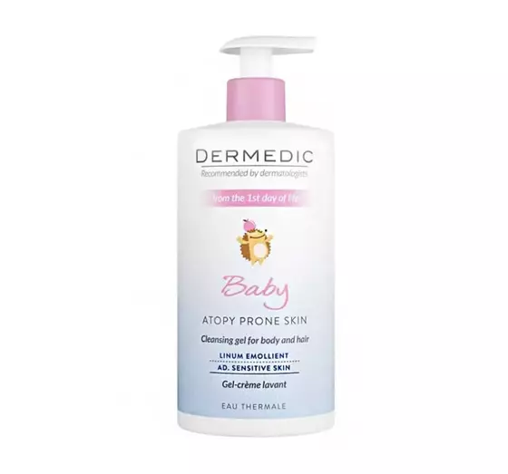 DERMEDIC BABY LINUM EMOLIENT CREAMY CLEANSING GEL FOR BODY AND HAIR FOR KIDS 500ML