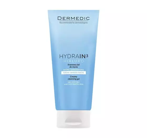 DERMEDIC HYDRAIN3 CREAMY FACE WASH GEL FOR DRY AND DEHYDRATED SKIN 200ML