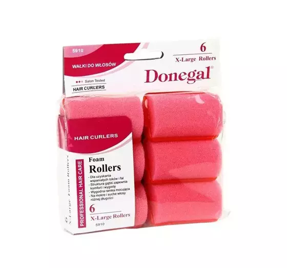 DONEGAL HAIR ROLLERS FOAM ROLLERS XL 6 PCS