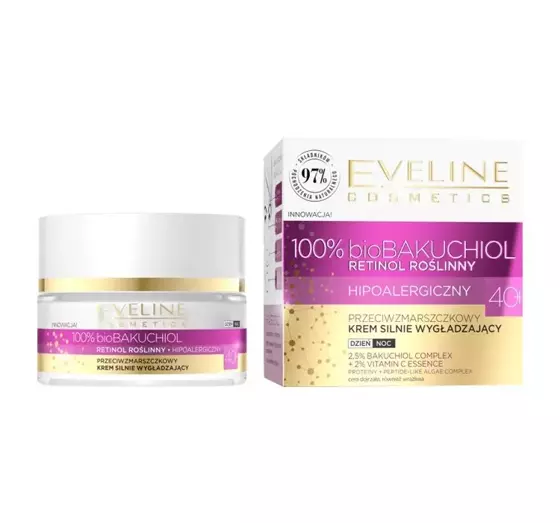 EVELINE BIOBAKUCHIOL ANTI-WRINKLE STRONG SMOOTHING CREAM 40+ 50ML