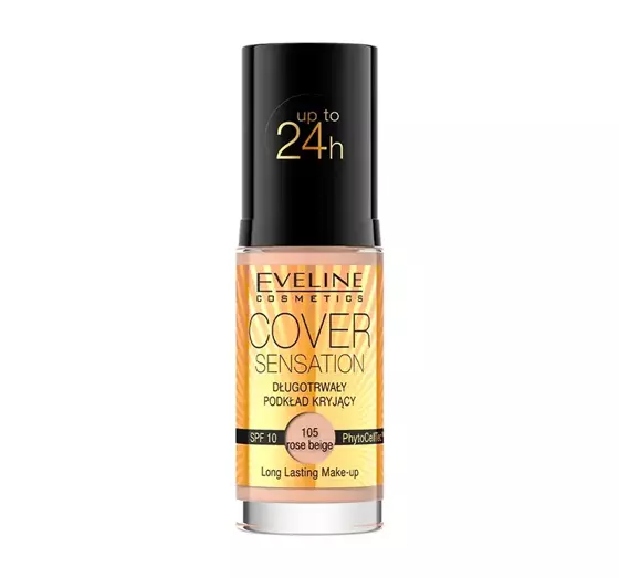 EVELINE COVER SENSATION LONG-LASTING FOUNDATION 105 ROSE BEIGE 30ML