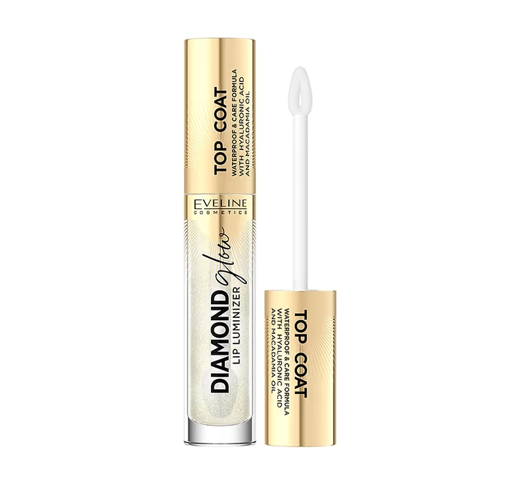 EVELINE DIAMOND GLOW LIP LUMINIZER WATERPROOF TOPCOAT WITH HYALURONIC ACID 12 4.5ML