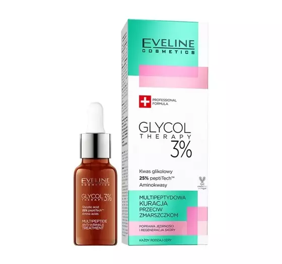 EVELINE GLYCOL THERAPY MULTIPEPTIDE ANTI-WRINKLE TREATMENT 3% 18ML