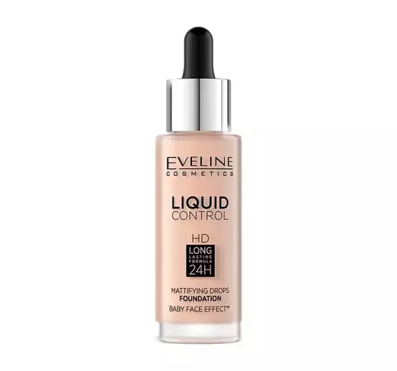 EVELINE LIQUID CONTROL HD FOUNDATION 002 SOFT PORCELAIN 32ML