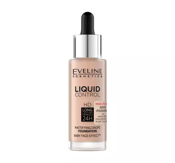 EVELINE LIQUID CONTROL HD MATTIFYING FACE FOUNDATION WITH NIACINAMIDE 003 IVORY BEIGE 32ML