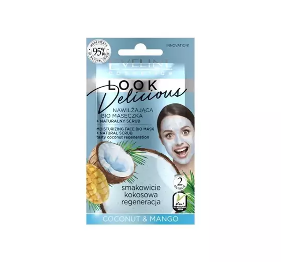 EVELINE LOOK DELICIOUS MOISTURIZING FACE BIO MASK WITH NATURAL SCRUB 10ML