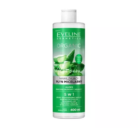 EVELINE ORGANIC ALOE VERA MOISTURIZING MICELLAR WATER 5IN1 400ML