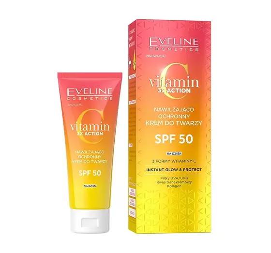 EVELINE VITAMIN C 3X ACTION MOISTURIZING AND PROTECTIVE FACE CREAM SPF50 30ML