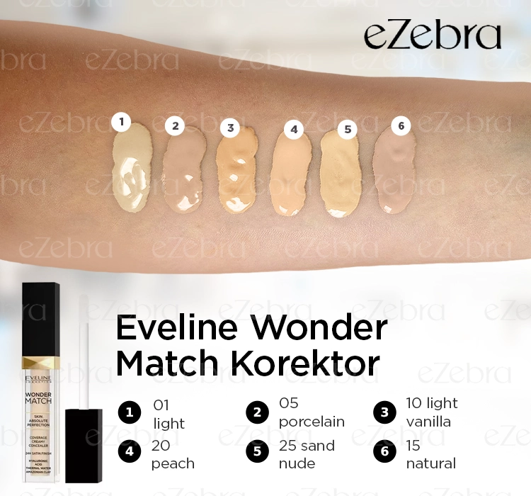 EVELINE WONDER MATCH LIQUID CONCEALER 10 LIGHT VANILLA 6.8 ML