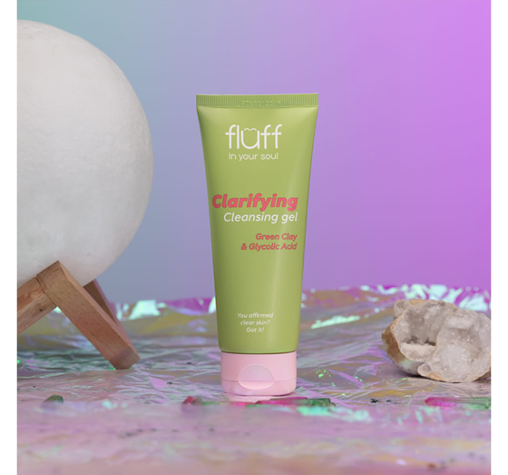 FLUFF IN YOUR SOUL FACE WASH GEL WITH GREEN CLAY AND GLYCOLIC ACID 100ML