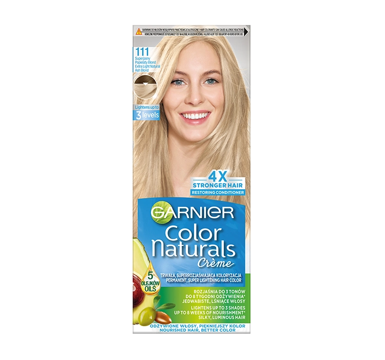 GARNIER COLOR NATURALS LIGHTENING HAIR COLOR 111 SUPER-BRIGHT ASH BLONDE