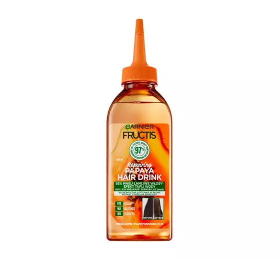 GARNIER FRUCTIS HAIR DRINK PAPAYA INSTANT LAMELLAR RINSE-OUT TREATMENT 200ML