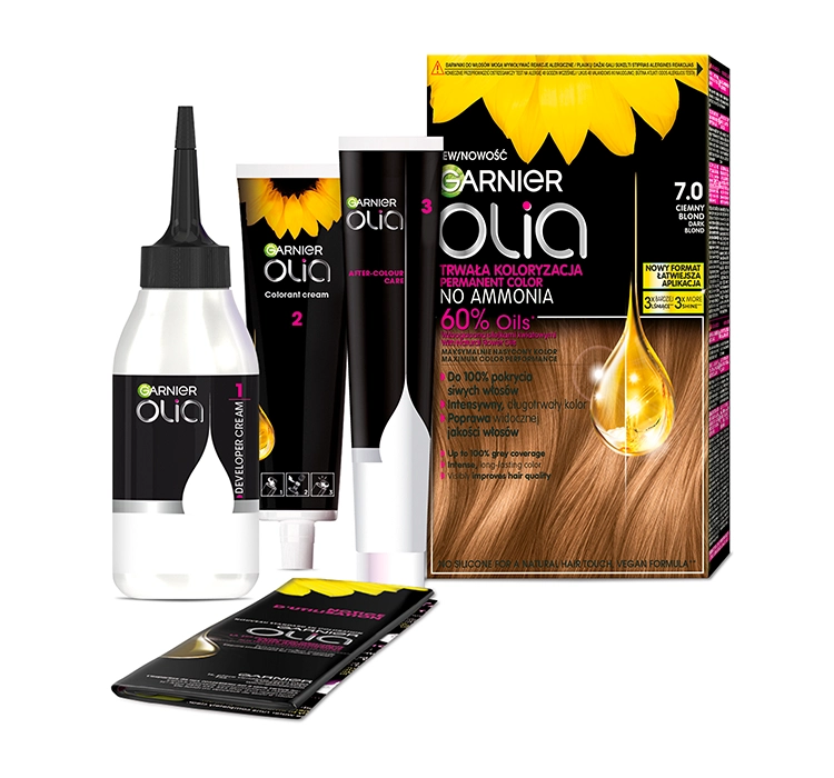 GARNIER OLIA PERMANENT HAIR COLOR NO AMMONIA 7.0 DARK BLONDE