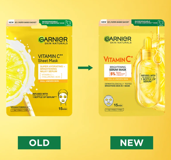 GARNIER SKIN NATURALS SHEET MASK WITH VITAMIN C 28G 