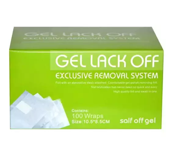 GEL LACK OFF FOIL WRAP NAIL REMOVER FOR HYBRID GEL REMOVAL 100 PCS