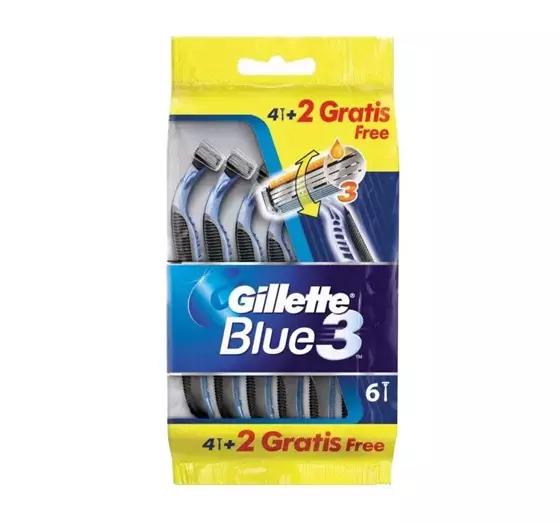 GILLETTE BLUE 3 DISPOSABLE RAZORS 4 + 2 PIECES