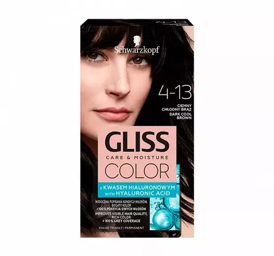 GLISS CARE & MOISTURE COLOR PERMANENT HAIR DYE WITH HYALURONIC ACID 4-13