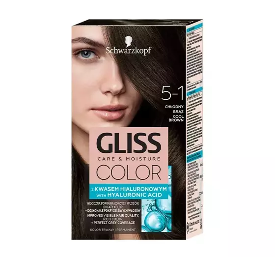 GLISS CARE & MOISTURE COLOR PERMANENT HAIR DYE WITH HYALURONIC ACID 5-1