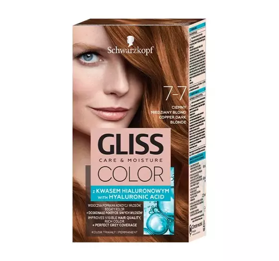 GLISS CARE & MOISTURE COLOR PERMANENT HAIR DYE WITH HYALURONIC ACID 7-7