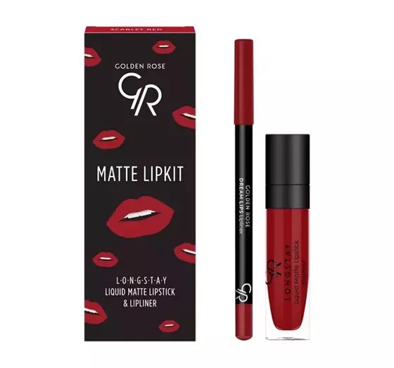 GOLDEN ROSE MATTE LIPKIT SCARLET RED