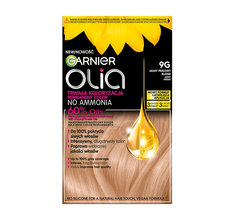 Garnier Olia permanent hair color no ammonia 9G Light Pearl Blonde