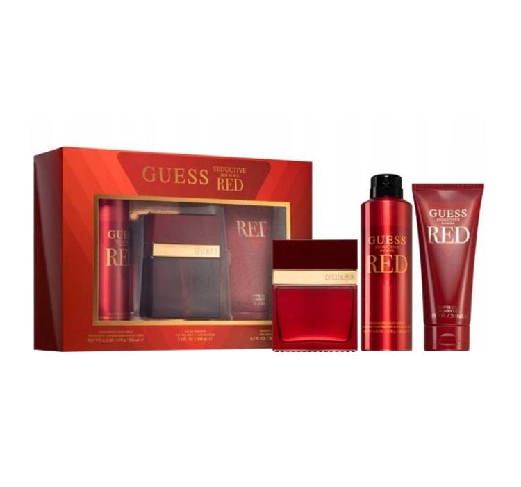 Guess Red Seductive Homme Eau de Toilette spray 100ml + deodorant 226ml + body wash 200ml