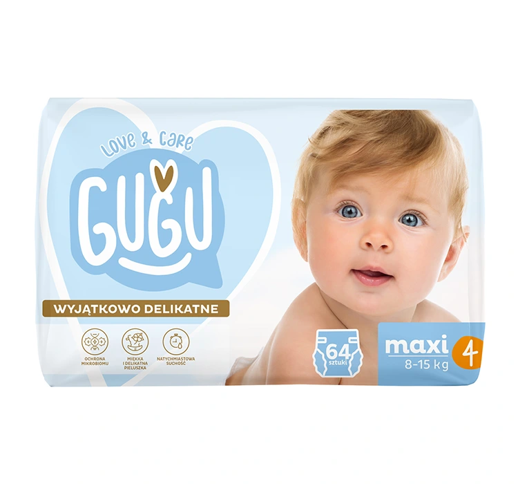 Gugu Love & Care Premium diapers size size 4 Maxi (8-15kg) 64 pcs