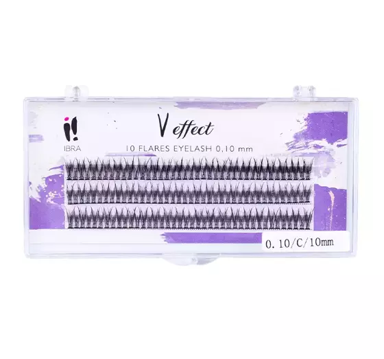 IBRA FALSE EYELASHES V EFFECT TUFFS BLACK 10MM