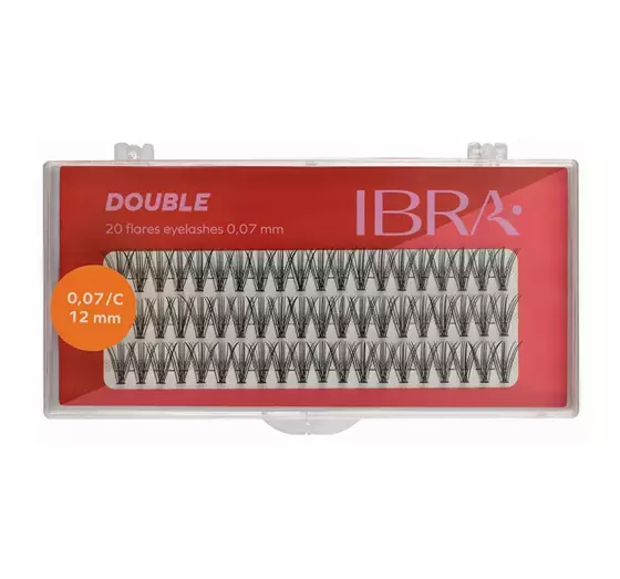 IBRA TUFTS EYELASHES DOUBLE KNOT-FREE BLACK C0.07 12MM