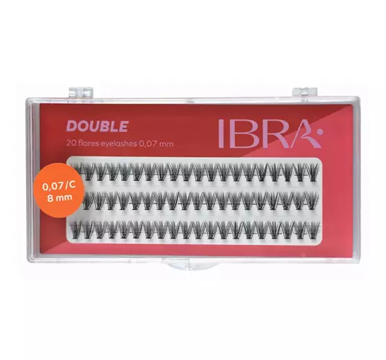 IBRA TUFTS EYELASHES DOUBLE KNOT-FREE BLACK C0.07 8MM