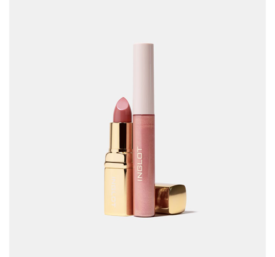 Inglot Gold 'N' Gifts lip makeup set lipstick 4g + lip gloss 6.5ml