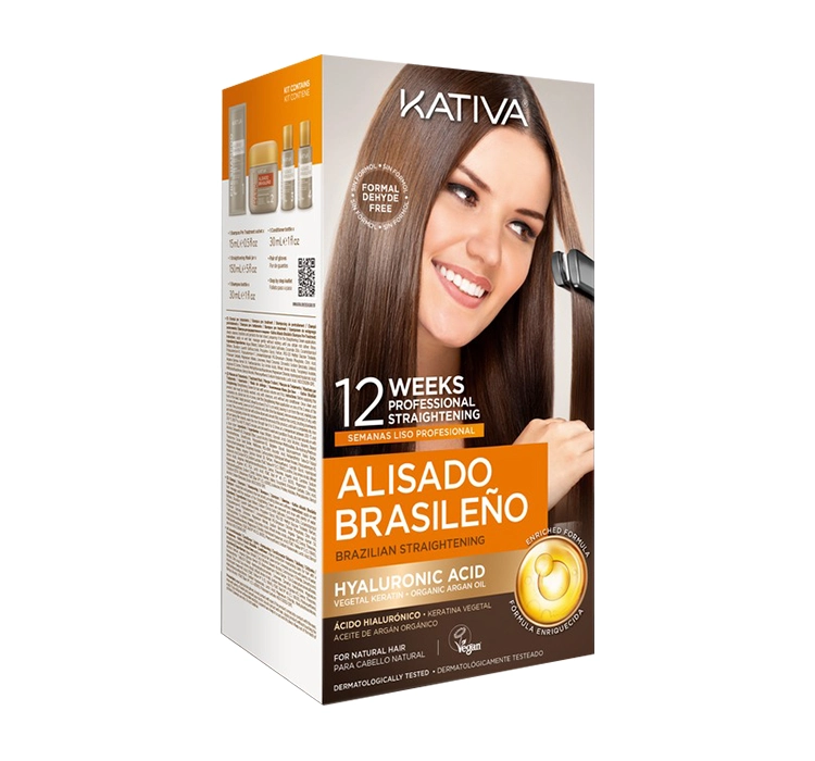 KATIVA KERATIN PERMANENT HAIR STRAIGHTENING TREATMENT SET