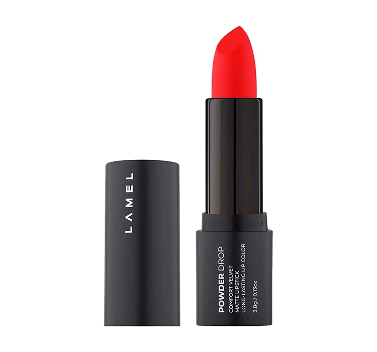 LAMEL POWDER DROP LONG-LASTING MATTE LIP LIPSTICK 407 RED VELVET 3.8G