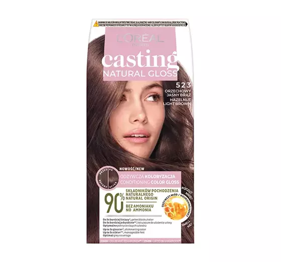 LOREAL CASTING NATURAL GLOSS SEMI-PERMANENT HAIR DYE 	523 HAZELNUT LIGHT BROWN