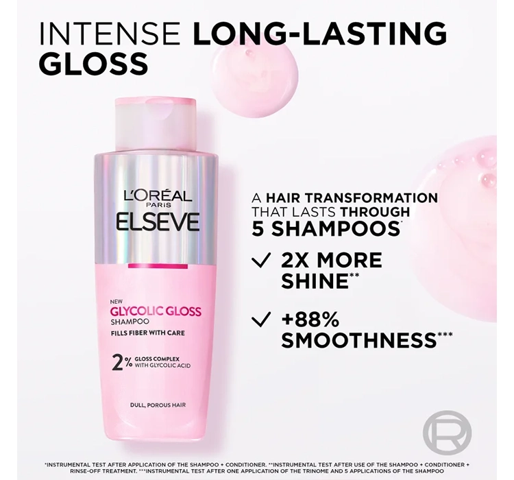 LOREAL ELSEVE GLYCOLIC GLOSS SHAMPOO FOR DULL AND POROUS HAIR 200ML