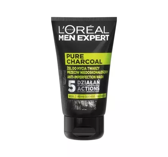 LOREAL MEN EXPERT PURE CHARCOAL FACE WASH GEL AGAINST SKIN IMPERFECTIONS 100ML