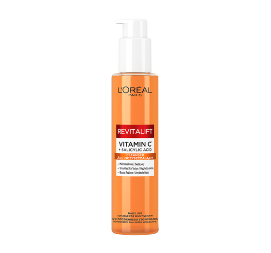 LOREAL REVITALIFT FACE CLEANSER WITH VITAMIN C AND SALICYLIC ACID 150ML