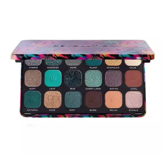 MAKEUP REVOLUTION FOREVER FLAWLESS SHADOW PALETTE CHILLED WITH CANNABIS SATIVA 19.8G