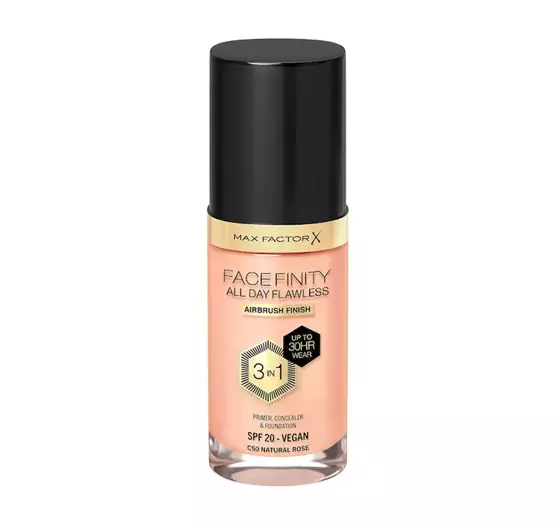 MAX FACTOR FACEFINITY ALL DAY FLAWLESS 3IN1 VEGAN FOUNDATION C50 NATURAL ROSE 30ML 