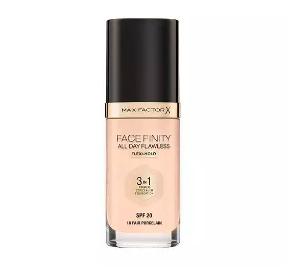 MAX FACTOR FACEFINITY ALL DAY FLAWLESS FOUNDATION 3IN1 10 FAIR PORCELAIN 30ML