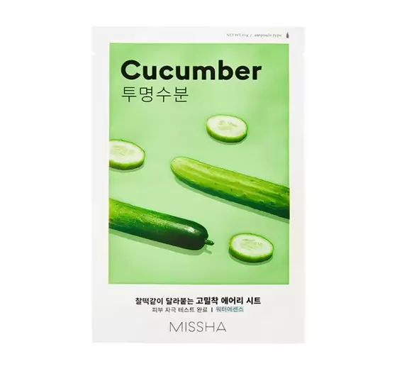 MISSHA AIRY FIT SHEET MASK MOISTURIZING CUCUMBER FACE MASK 19ML