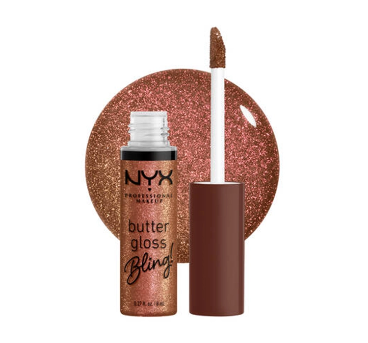 NYX PROFESSIONAL MAKEUP BUTTER GLOSS BLING LIP GLOSS 08 HUSTLA 8ML