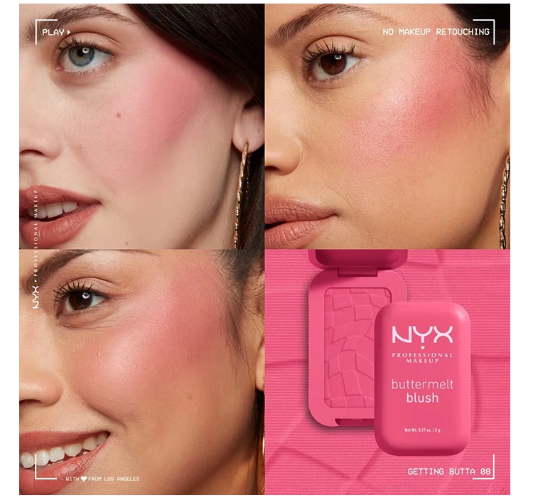 NYX PROFESSIONAL MAKEUP BUTTERMELT COMPACT BLUSH 08 GETTING BUTTA 5G