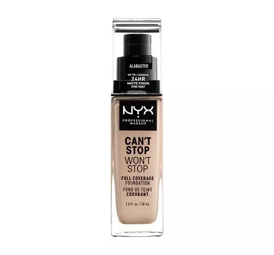 NYX PROFESSIONAL MAKEUP CAN'T STOP WON'T STOP FULL COVERAGE FOUNDATION 02 ALABASTER 30ML