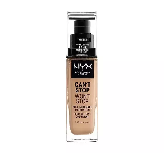 NYX PROFESSIONAL MAKEUP CAN'T STOP WON'T STOP FULL COVERAGE FOUNDATION 08 TRUE BEIGE 30ML