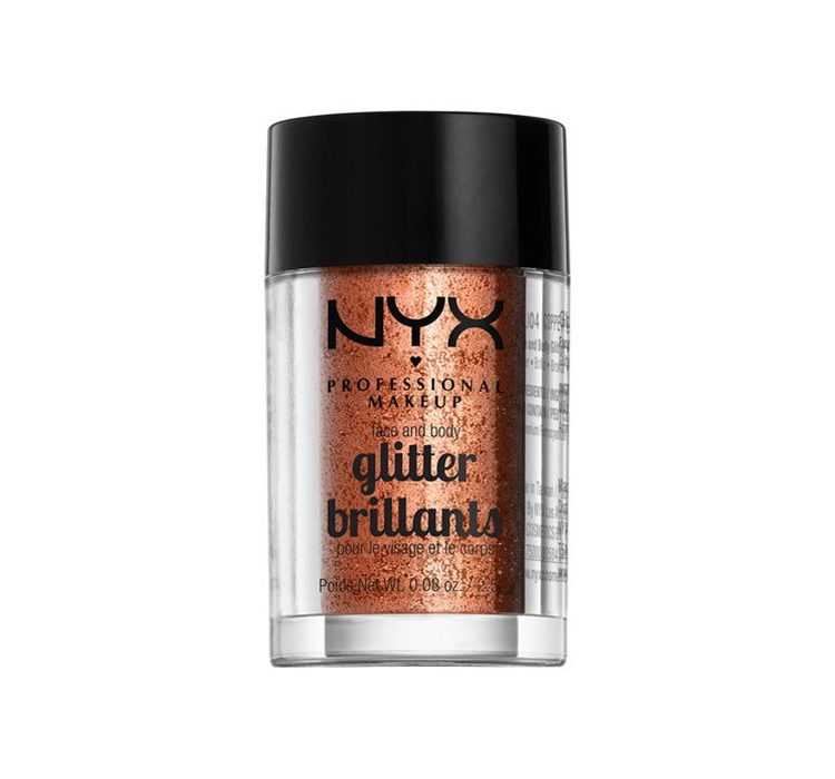 NYX PROFESSIONAL MAKEUP GLITTER BRILLANTS FACE AND BODY GLITTER 04 COPPER 2.5G